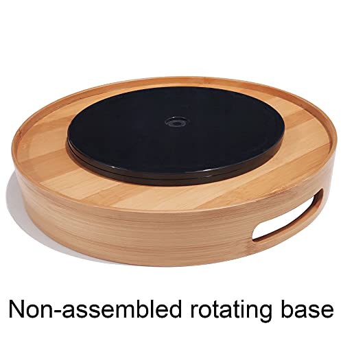 Homerays 12 Inch Lazy Susan Organizer, Kitchen Rotating Spice Rack, Bamboo Lazy Susan With Double Handles For Kitchen Cabinet (Bamboo, Medium) #TOP5