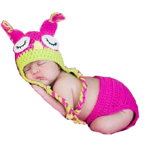 Lowestbest Cute Infant Owl Crochet Knit Hats Clothes Costume Photo Prop Photography for Baby Boy Girl Newborn 0-9 Month