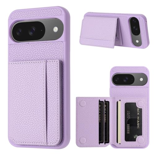 Étui Google Pixel 9 Pro XL 5G étui portefeuille cuir violet silicone rabat