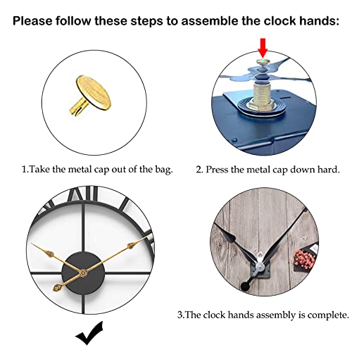 Eurson Large Wall Clocks 24Inch Non-Ticking Silent Battery Operated Oversized Metal Round Roman Numerals Industrial Wall Clocks For Home Kitchen Living Room Office Decor #TOP3