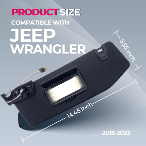 ZYLIXT Driver Side Sun Visor with Light Fits for Jeep Wrangler JR Gladiator 2018 2019 2020 2021 2022 2023 Replace 6BR80TX7AQ with Light with Mirror (Left Driver Side(W/Garage Door Opener)) by ZYLIXT - Used condition - Image 7
