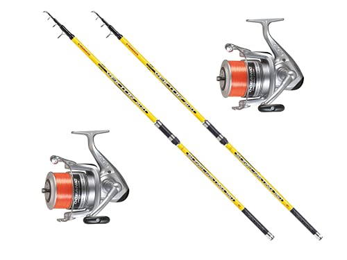 Kit SURFCASTING TRABUCCO Kit Surfcasting 2 Pz Canna Vektor 4,20 m 150 gr + 2 Pz Mulinello Oceanic 8000
