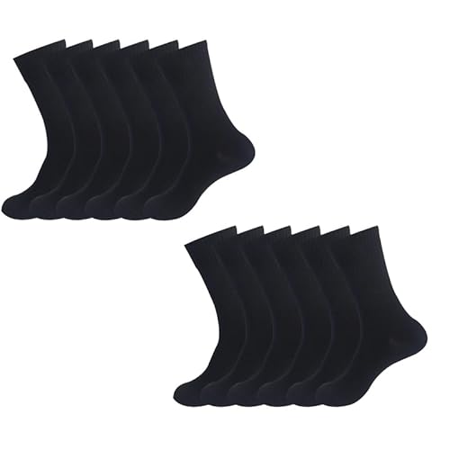 Unisex High Elastic Running Socks - Solid-Color Mid-Calf, One Size Fits All (OSFA), with 5-Pair / 10-Pair Pack Options (US, Alpha, One Size, Regular, Regular, 10, Black)