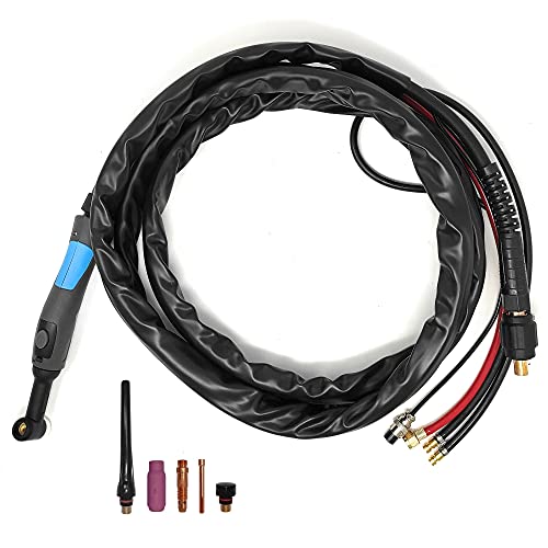 ELCAN Antorcha de soldadura TIG SR18W refrigerada por agua de 4 metros con conector 35-50 instalado, pistola o torcha soldar para máquina inverter con alta frecuencia