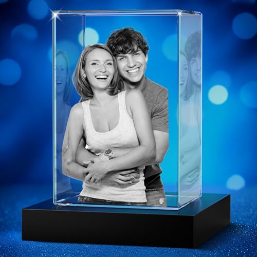 3D Crystal Photo Personalized Portrait - Custom Laser Engraved Crystal