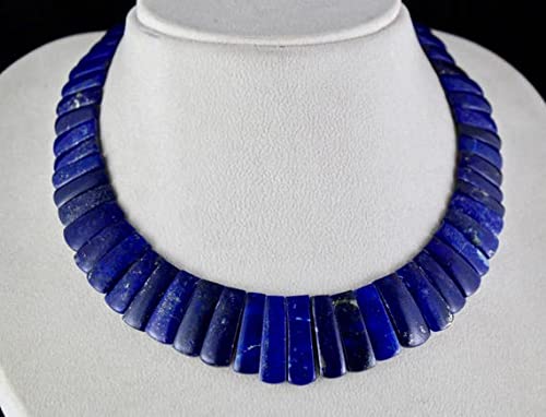 LKBEADS Naturalny niebieski naszyjnik z koralików lapis lazuli z kaboszonem 40 cm 26 mm do 12 mm