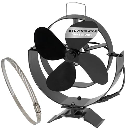 STREND PRO Ofenventilator OHNE STORM | Kaminventilator | Ofenrohr Ventilator | Ventilator für Kamin Ofen Kaminofen | Stromlos | Lüfter Kaminofen | Zubehör | mit Rohranschluss & Magnet