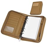 NBEADS Taktisches Notizbuch Ringbuch Nachfüllbarer A6 Notizblock Mit 6 Ringen Reißverschluss Hardcover Und 80 Seiten Wasserabweisendem Einband Für Planer Militär Büro Feld Geschenk Olive
