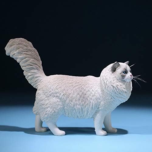 JXK Ragdoll Cat Statue Cat Figurine for Table Decor Durable Polyresin with Intricate Details Gifts for Mom Women Cat Lovers