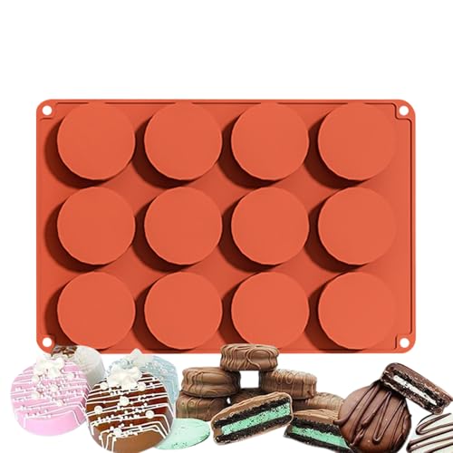 Genérico Cake Puck Molds - Silicone Cake Mold | Round Chocolate Mold | Cakê Pop Môld | Cakes Pucks | 12-Cavity Silicone Cakes Môlds | Chocolate Molds | Cakê Pop Môlds for Jelly, Pudding, Ice
