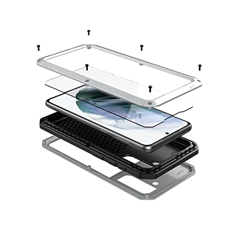 Coque antichoc Samsung S21 Plus écran protégé armure métal argent - 3