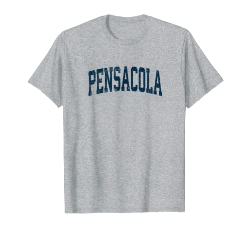 Pensacola Florida FL Vintage Deportes Atléticos Diseño Marino Camiseta