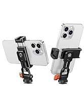 K&F CONCEPT Metalen telefoonstatief, universele smartphonestandaard met 2 koude schoenhouders, ve...