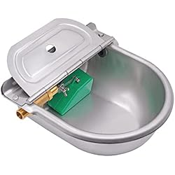 Dispensadores De Agua Potable Dispensador de Agua Potable de Acero Inoxidable con VáLvula Flotante Ajustable de LatóN de 1/2 Pulgadas, Nadador AutomáTico, Recipiente de Agua, Bebedero Para Perros para Ganado, Cabra, Cerdo