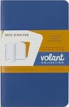 Moleskine Volant Journal, Set of 2 Notebooks With Detachable Ruled Pages, Soft Cover, Blue and Amber, Pocket Format 9 x 14 cm