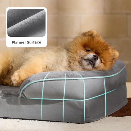 Image of Bedsure Orthopedic Dog Beds for Small Dogs - Washable Small Dog Cat Bed Waterproof, Comfort Pet Couch Sofa with Washable Removable Cover, Pets Bed with Nonskid Bottom, Lavender, 24 inch