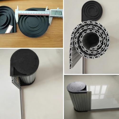 Customizable Roll Up Tambour Cabinet Door Kit - Waterproof ABS Sliding Door for Kitchen, Closet, Campervan - Easy Install Flexible Pull Down Gate with Track Hardware (66x61cm)