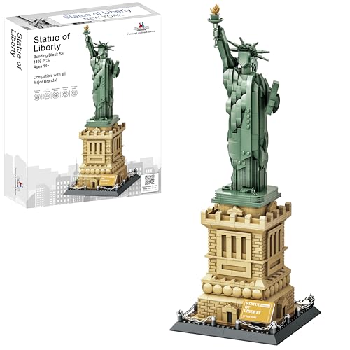Apostrophe Games Juego de Bloques de Construcción de la Estatua de la Libertad (1.409 Piezas) Serie de Monumentos Famosos de la Estatua de la Libertad de Nueva York-Modelo de Arquitectura