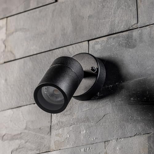 CGC Lighting Adjustable Spotlight Outdoor Wall Light Outside Indoor Spot Light Garden Porch Patio Ceiling (Black) - Image 3