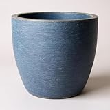 VASO CONE DECORATIVO LUXO MODELO GRAFIATO PEQUENO 35x39 VOLUME 32 LITROS (AZUL CIMENTO)