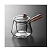 TOMYEUS teekannen 42 0ml Hitzebeständige Glastransparente Teekanne mit Filter Holzgriff einfacher Tee-Set Ritual Haushalt hoher Borosilikat-Teekanne wasserkessel (Color : B)
