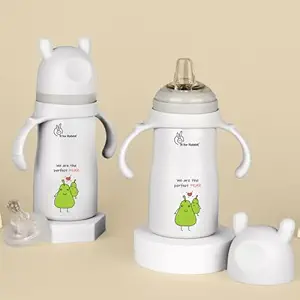 R for Rabbit Steebo Fusion Premium Stainless Steel Spout Cup for Baby, Leak & Spill Proof BPA Free Soft Silicone Straw Drinking Spout Sipper Bottle for Baby Boy & Girl of 6+ Months (270ml, Lake Blue)