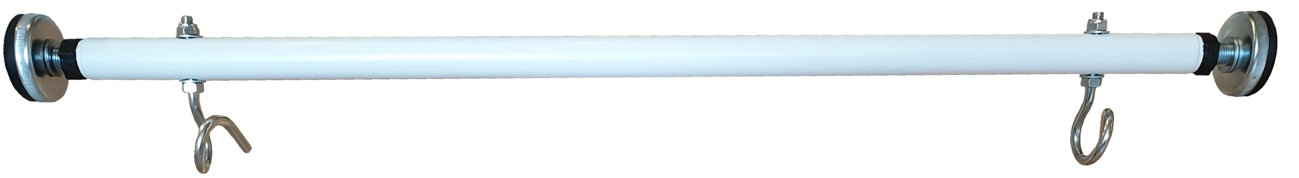 Klimmzugstange - für Türrahmen - mit Haken für Kinderschaukel - Montage ohne Bohren - Reckstange aus Metall - Pull Up Bar - Training-, Fitnessgeräte für Zuhause - Weiß - 70 cm