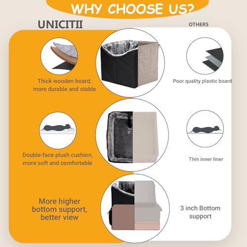 UNICITII Lookout Assento de elevação para carro para cães pequenos, assento para animais de estimaçã