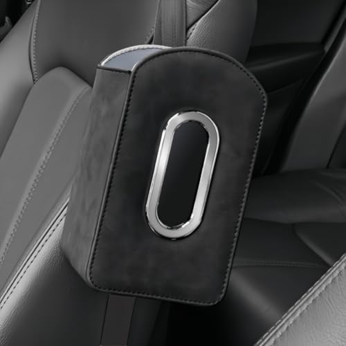 全車種適用 車用 ティッシュ ホルダー カーシートサイド取付 大部分の車に対応 車内 ティッシュ ケース 吊り下げ ボックス 車載 小物収納 座席 側 大容量 ヘッドレスト カー アクセサリー 内装 便利グッズ 汎用(無ロゴ付き,ブラック)