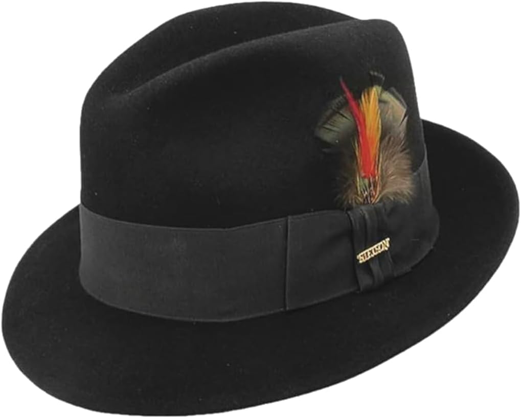 Stetson Men's Frederick Felt Fedora Hat (Black, 7 1/2)