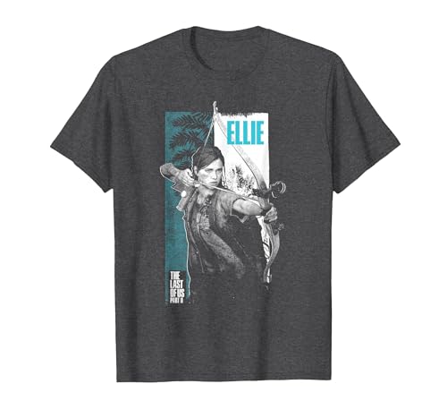 The Last of Us Part II Ellie Ready for Fight Big Poster V2 Maglietta, Uomo, Grigio Scuro, L