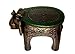 Jaipur handicrafts hub Taburete de madera con base verde elefante decoración para el hogar taburete decorativo 8"
