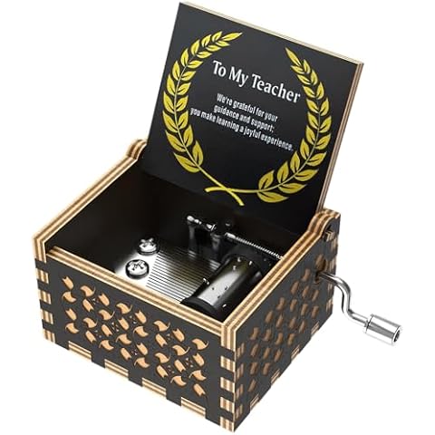 Teacher Appreciation Gift Music Box - Wood Mini Gift for Teacher, Christmas, Teacher's Day Home Decor Cover