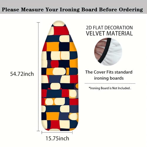 Image of Nuxovilar Colorful Geometric Blocks Ironing Board Cover 15x54 Polyester