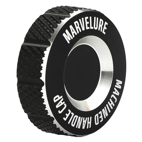 MARVELURE Bearing Cover Handle Cap Compatible for Penn Battle II III IV, Battle DX, Battle HS, Fierce III IV, Pursuit III IV Spinning Reel (Black Silver, for Pursuit/Battle DX 5000-8000 Thread)