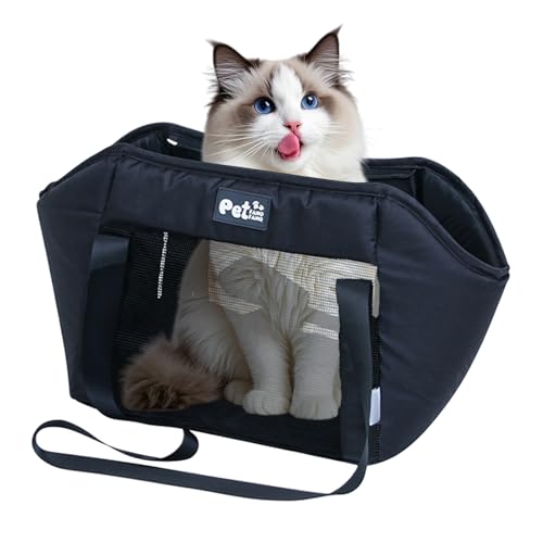 ペットトートバッグ、旅行猫犬の肩のポーチ - 猫の肩とキャリアバッグ、ポータブル犬のトートポーチ、|運転、ウォーキング、外出、獣医の訪問のための取り外し可能な防水ライニングを備えた旅行キャリア