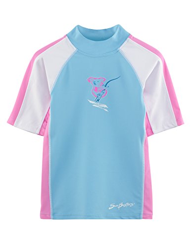 SunBusters Girls S/S Rash Guard(UPF 50+), Mallow, 12/18 mos