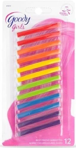 Goody - Girls Classic Stay-Tight Barrettes (Color May Vary) [12 Count]
