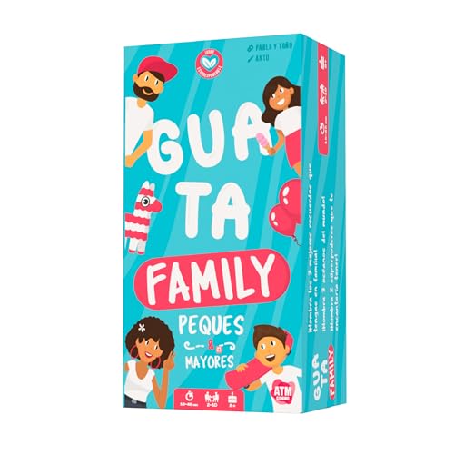 ATM Gaming Juegos de Mesa - GUATAFAMILY - El Juego Ideal para reír en Familia, con Adultos y niños - Fomenta la imaginación y Agilidad Mental de los más peques - Regalos Dia de la Madre