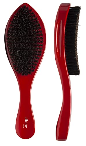 Diane Prestige 100% Medium Boar Bristle Curved Oval Wave Brush, D1726 Red #TOP23
