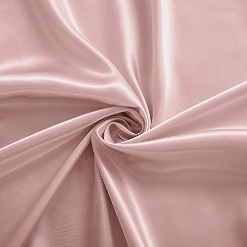 Rudong M 4 Piece Pink Champagne Satin Sheets Queen Size Satin Bed Sheets Set Silky Satin Sheet With 1 Deep Pocket Fitted Sheet+1 Flat Sheet+2 Pillowcases #TOP6