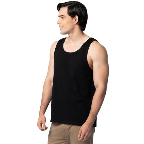 Image of Fruit of the Loom Men's Eversoft Cotton Sleeveless T Shirts, Breathable & Moisture Wicking with Odor Control, Sizes S-4X