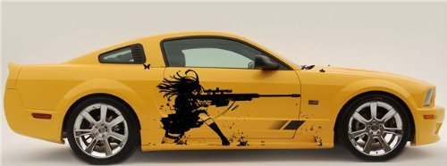 Anime Rifle Girl Gun Car Vinyl Graphics Sticker 002