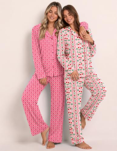  Womens Pajamas Set Holiday Pjs  - image 7