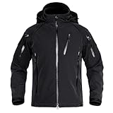 TACVASEN Men's Special Ops Tactical Water-Resistant Athletic Fleece Liner Jacket Black, S