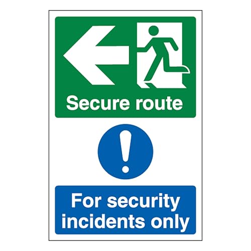 Panneau de sécurité vinyle phosphorescent 300x400 signalisation flèche gauche