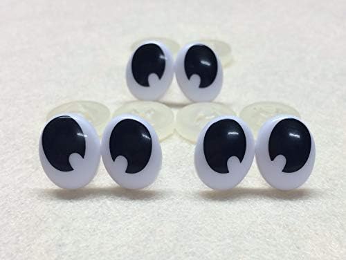 celloexpress Pack of 4 Pairs - Comic Eyes with Plastic Backs - 18mm x 13mm - Safety Eyes for Soft Toy or Teddy Bear Making