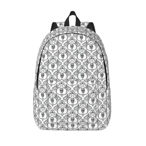 Mochila de lona con calavera CHAbu en color negro y tamaño M para uso casual