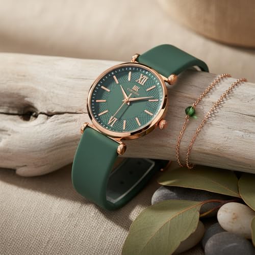 Image of IIK COLLECTION Watches for Women Round Dial |Analogue Quartz Movemnet Ladies Watch|Long Battery Life|Leather Bracelet Strap|Buckle Lock Clasp Safety Watches for Girls