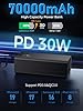 PowerBank Fast Charging Battery Pack 70000mAh, PD 30W & QC 3.0 Large Power Bank Fast Charging, USB C Portable Charger with 5 Outputs & 2 Inputs for iPhone iPad Travel Camping